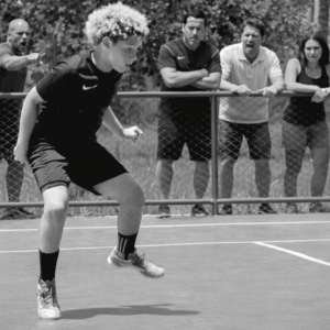 Criança no talento no futebol infantil sob pressão emocional em ambiente esportivo